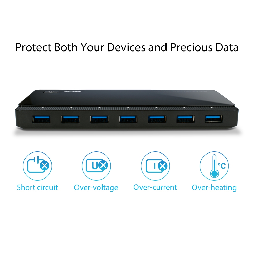 
TPLINK USB 3.0 7-Port Hub with 2 Charging Ports UH720