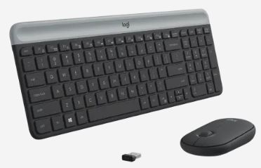 Logi Slim Wireless Keyboard and Mouse Combo MK470 - Graphite