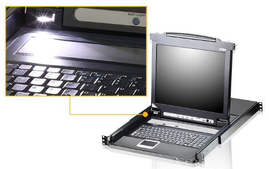 Aten 17"16P PS/2-USB VGA LCD KVM IP SW. W/US KB W/EU CORD ATEN CL5716IM