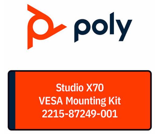 Poly Studio X70 Optional VESA Mounting Kit. Compatible with the Studio X70 with VESA pattern up to 800 x 400. 2215-87249-001
