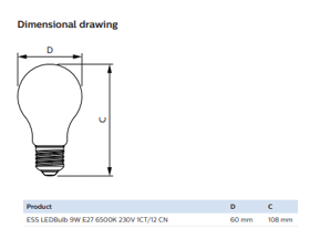 Philips ESS LEDBulb 9W E27 6500K 230V 1CT