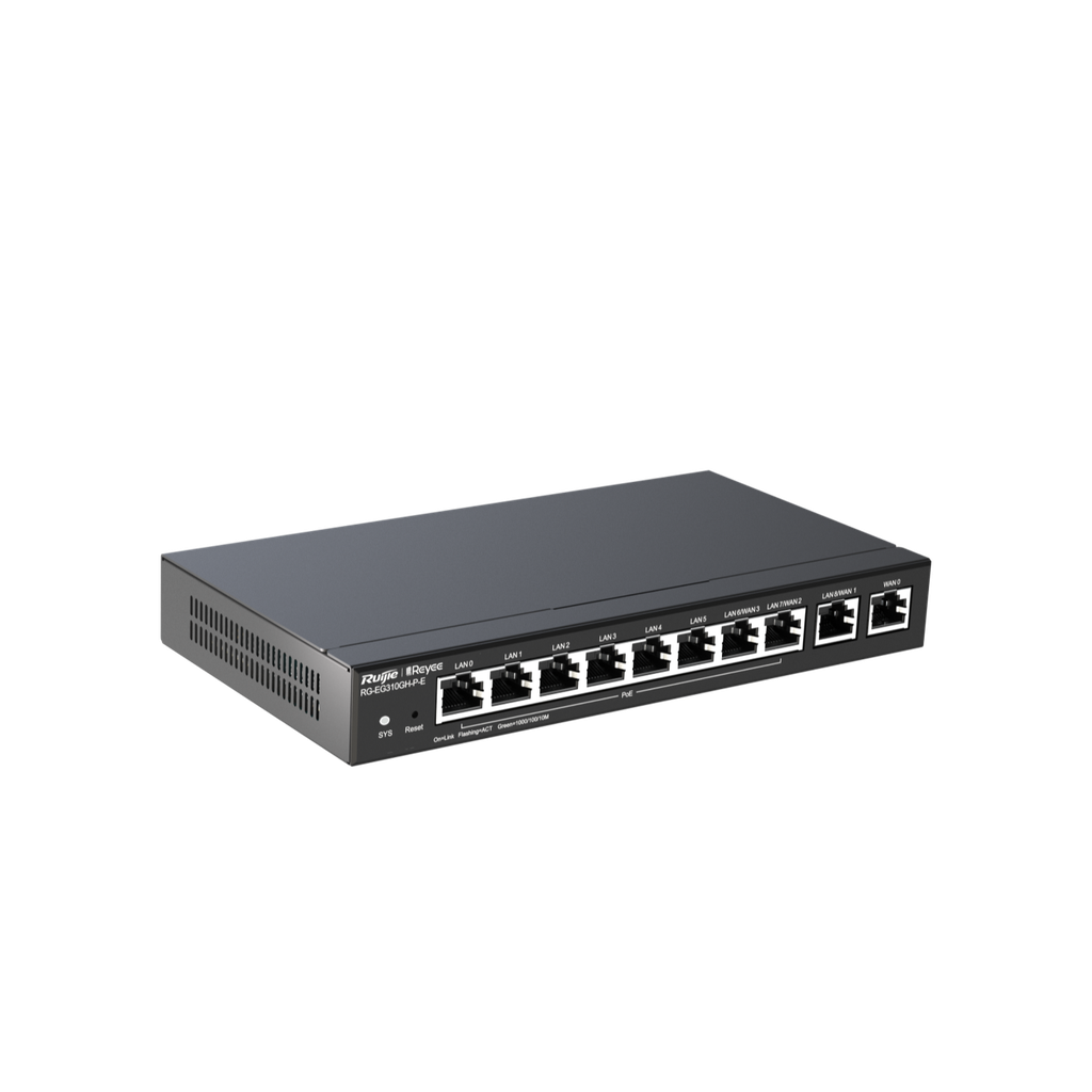 Rujie RG-EG310GH-P-E, Reyee10-Port High-Performance Cloud Managed PoE Office Router