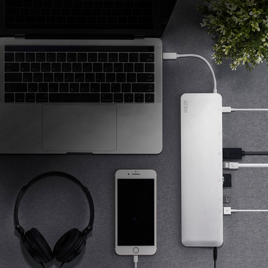 Aten USB-C Multiport dock with power pass-through UH3234