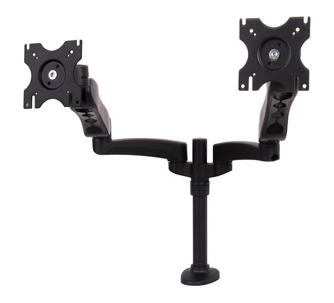 B TECH Full Motion Twin Screen Desk Mount BT7384 Dual Articulated Arms