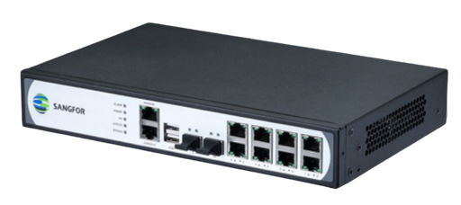 Sangfor NSF1050A - NSF-1050A-I, hardware appliance. 8 x GE RJ45, 2 x SFP, 128GB SSD. Single AC power supply