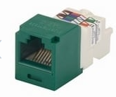 PANNET Panduit, Cat.6 Mini-Com Module, Cat 6, UTP, 8 pos 8 wire, Universal, Green, TP Style  CJ688TPGR