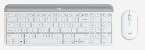Logitech Slim Wireless Keyboard and Mouse Combo MK470 White