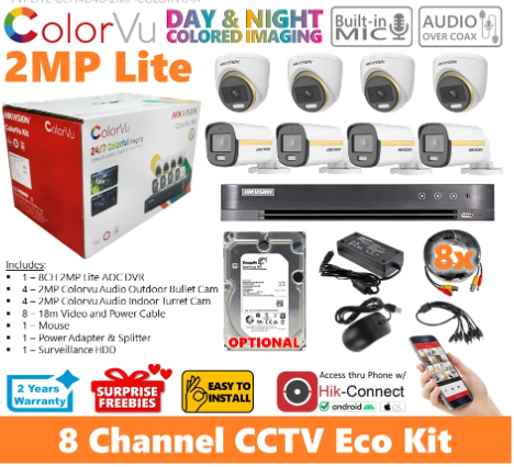 HIKVISION TVI-Lite-8CH4D4B-2MP-ColorVu